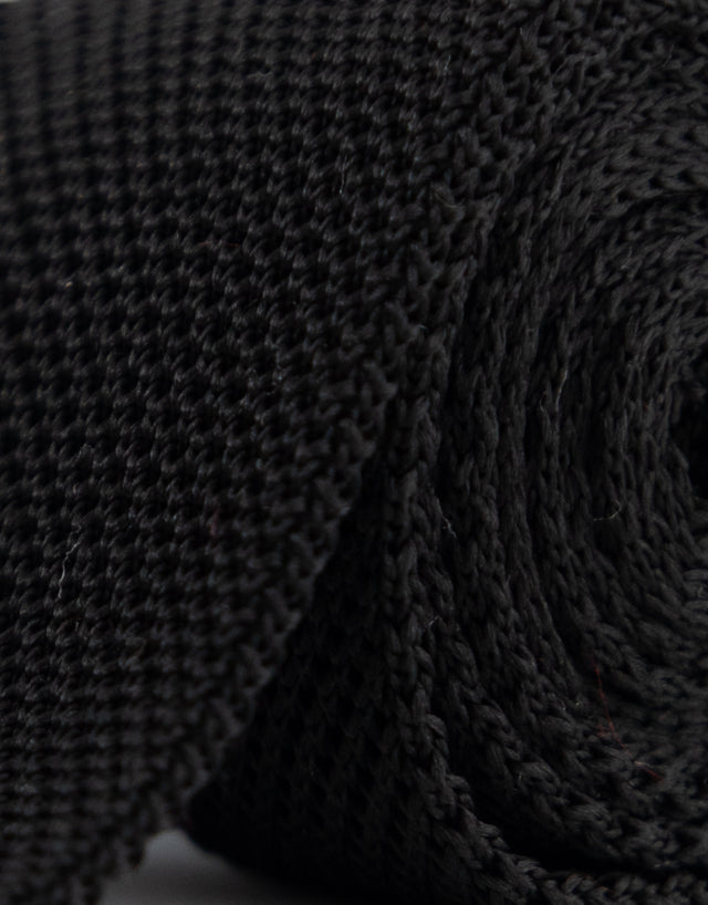Black Knitted Silk Tie