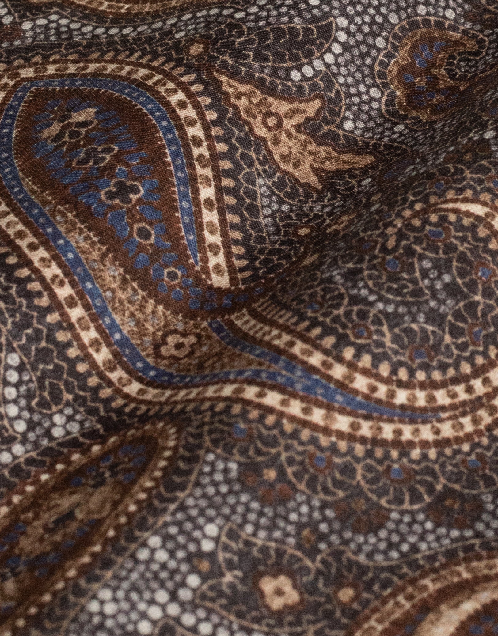 London Navy & Brown Paisley Print Shirt