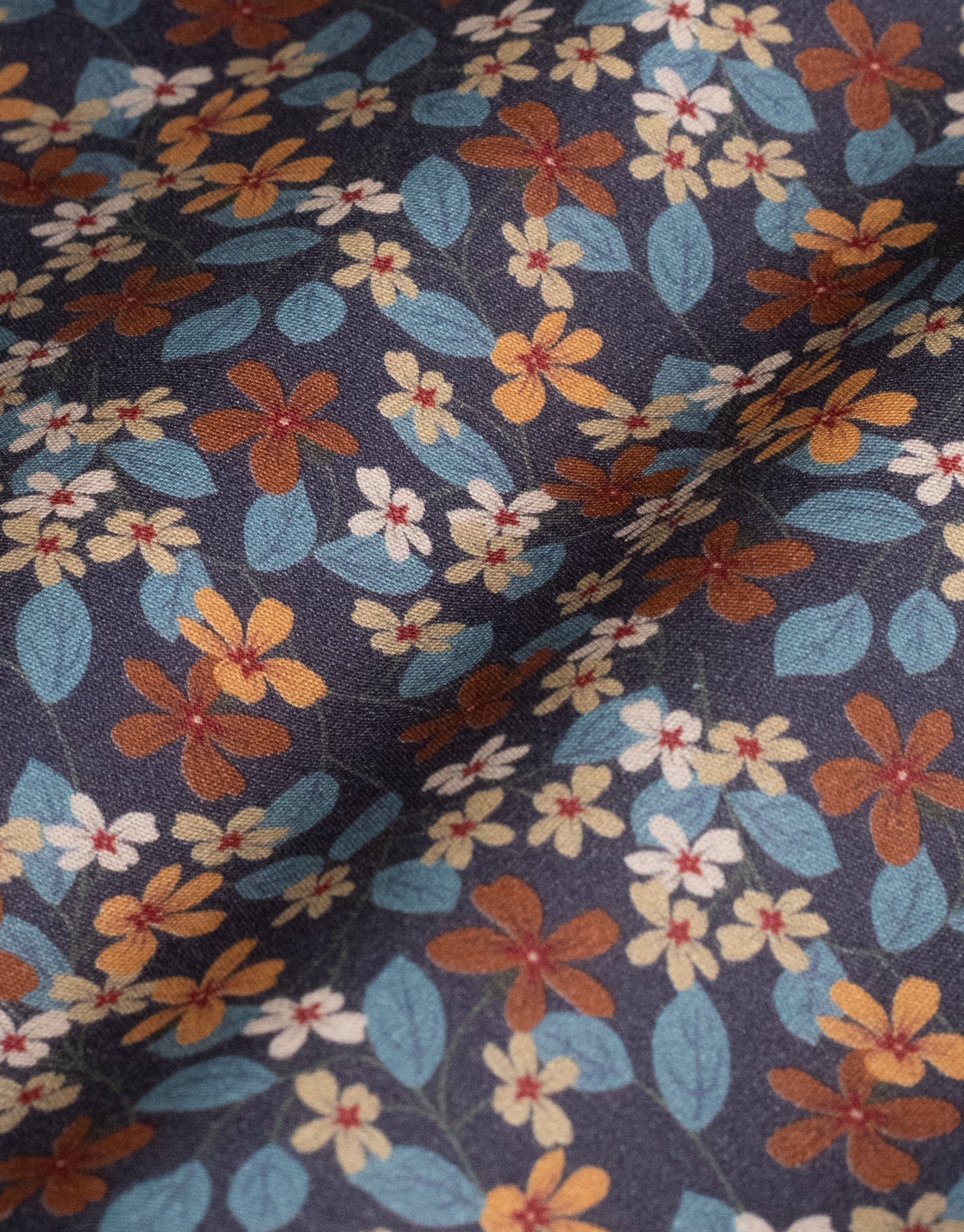 Ohope Indigo & Rust Floral Print Shirt
