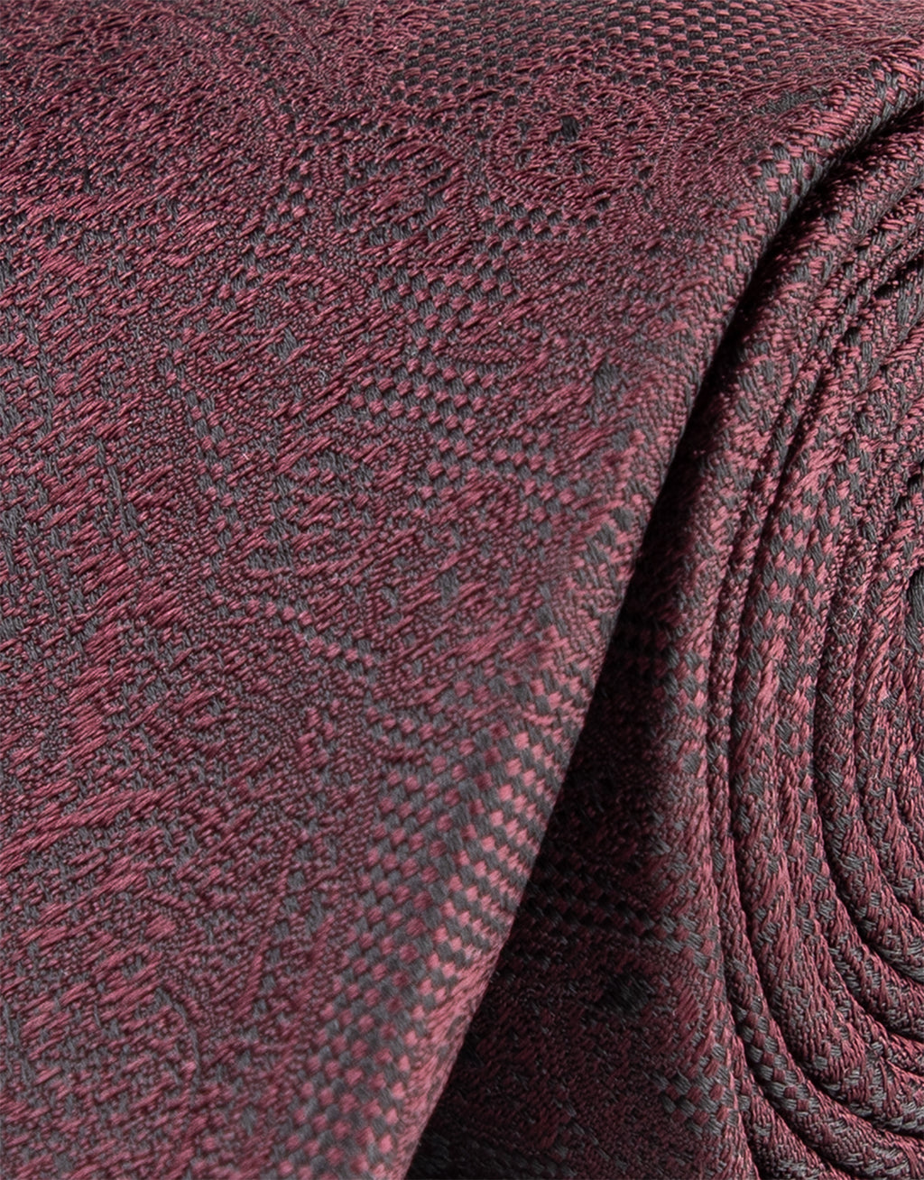 Maroon Large Paisley Jacquard Silk Tie