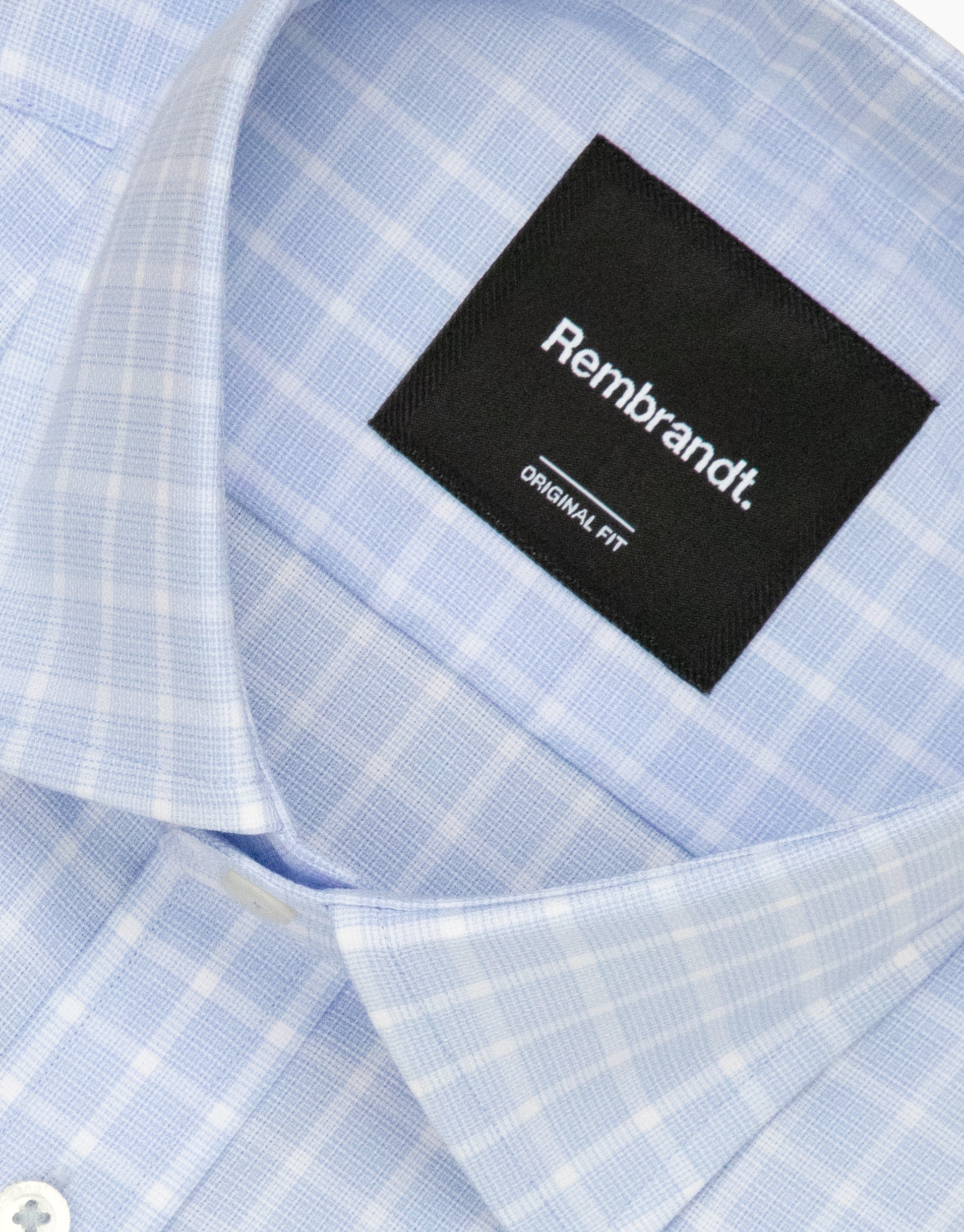 London Blue & White Textured Check Shirt
