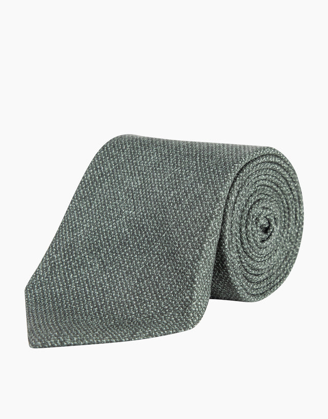 Sage Green Textured Print Silk Tie