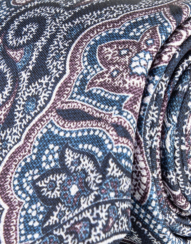 Blue & Purple Large Paisley Silk Tie