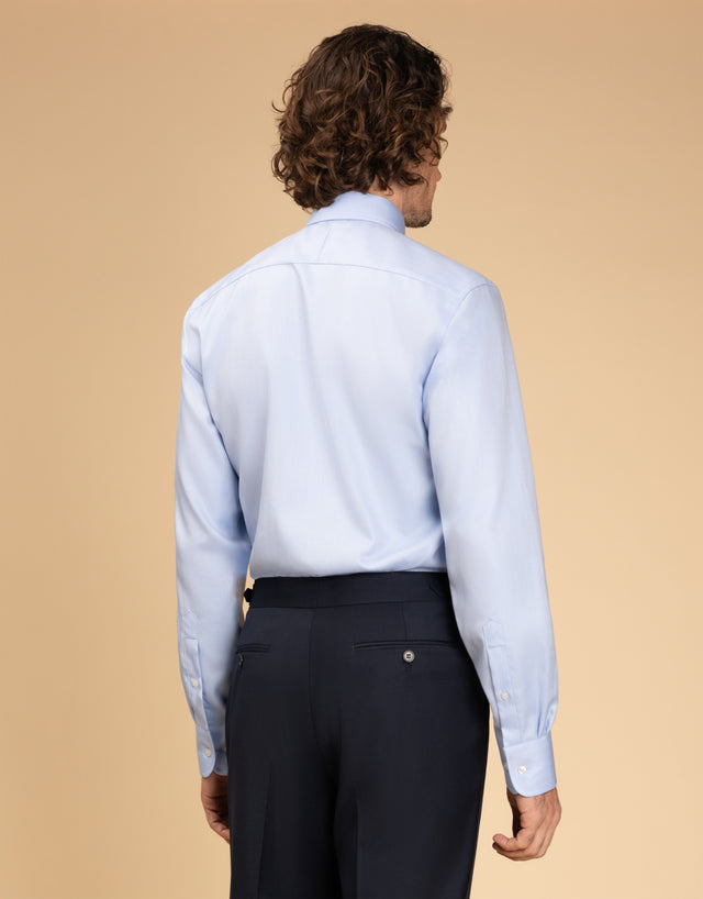 York Light Blue Herringbone Non-Iron Shirt