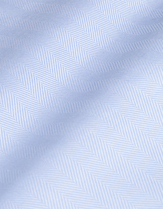 York Light Blue Herringbone Non-Iron Shirt