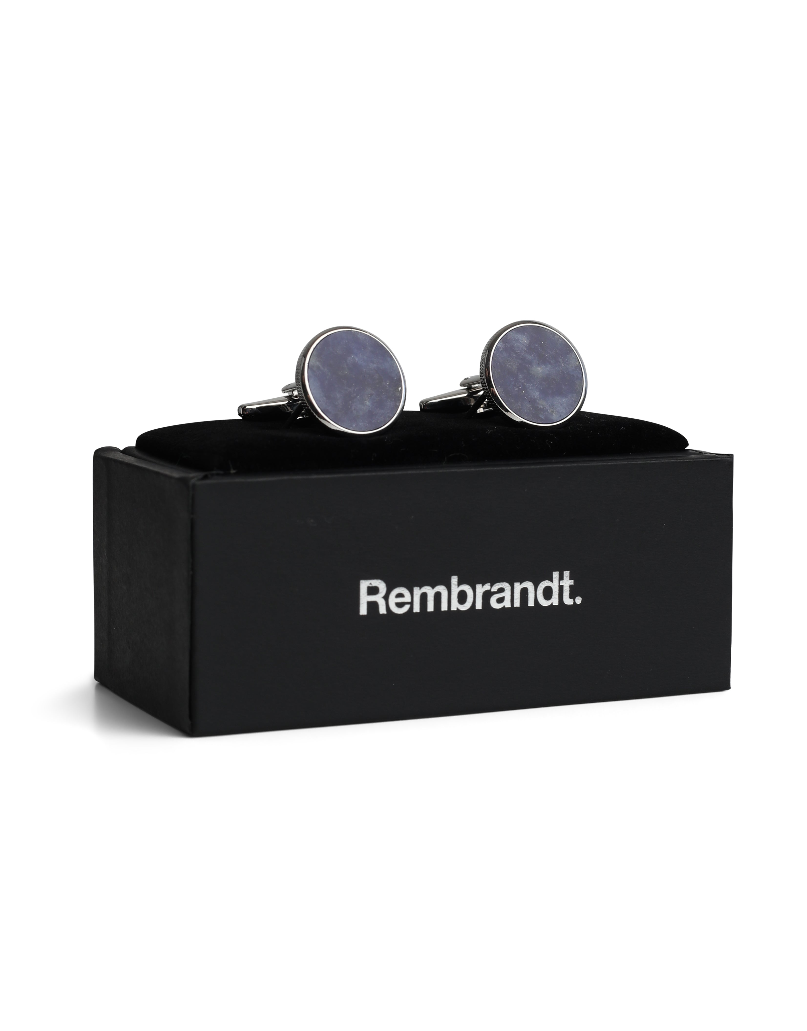 Round Silver with Blue Sodalite Cufflink