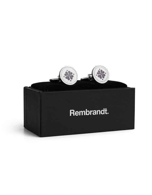 White & Black Mosaic Design Cufflink