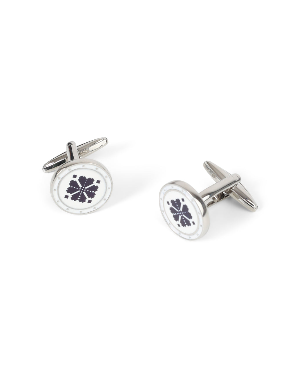 White & Black Mosaic Design Cufflink