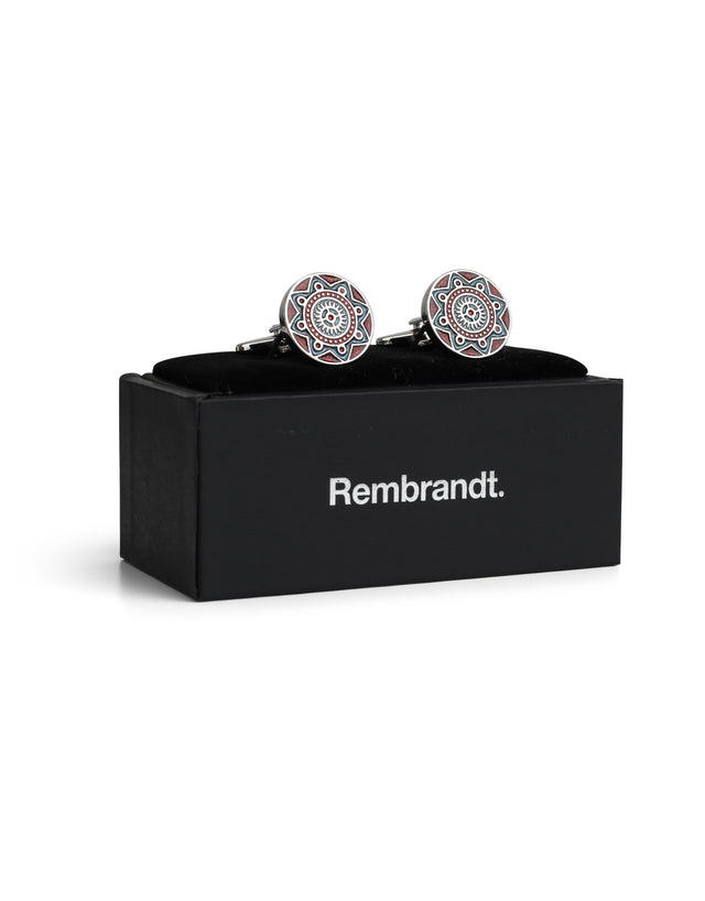 Navy & Purple Mosaic Design Cufflink