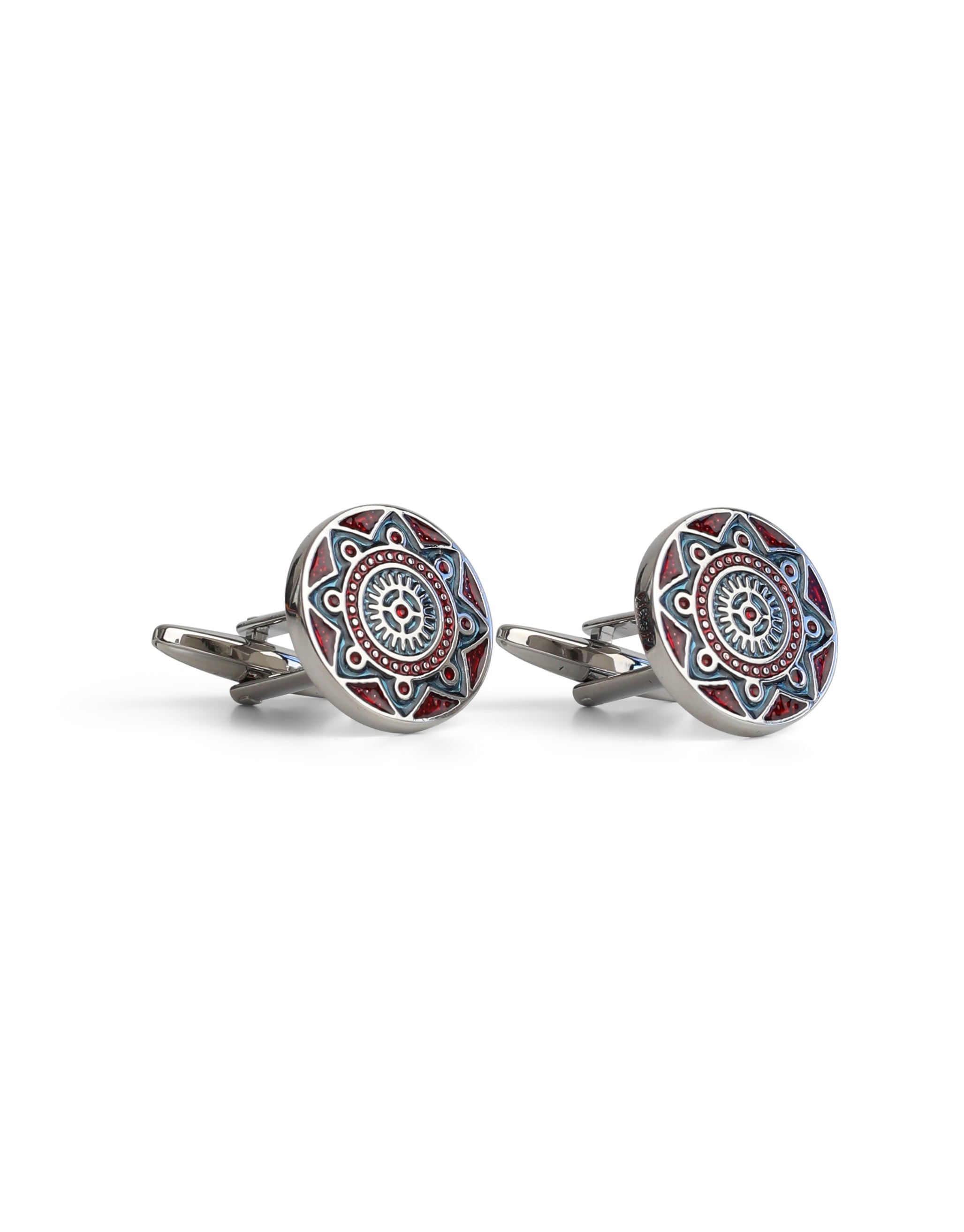 Navy & Purple Mosaic Design Cufflink