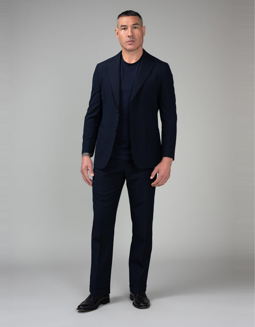 Malta Navy Seersucker Suit - full length