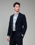 Malta Navy Seersucker Blazer - front