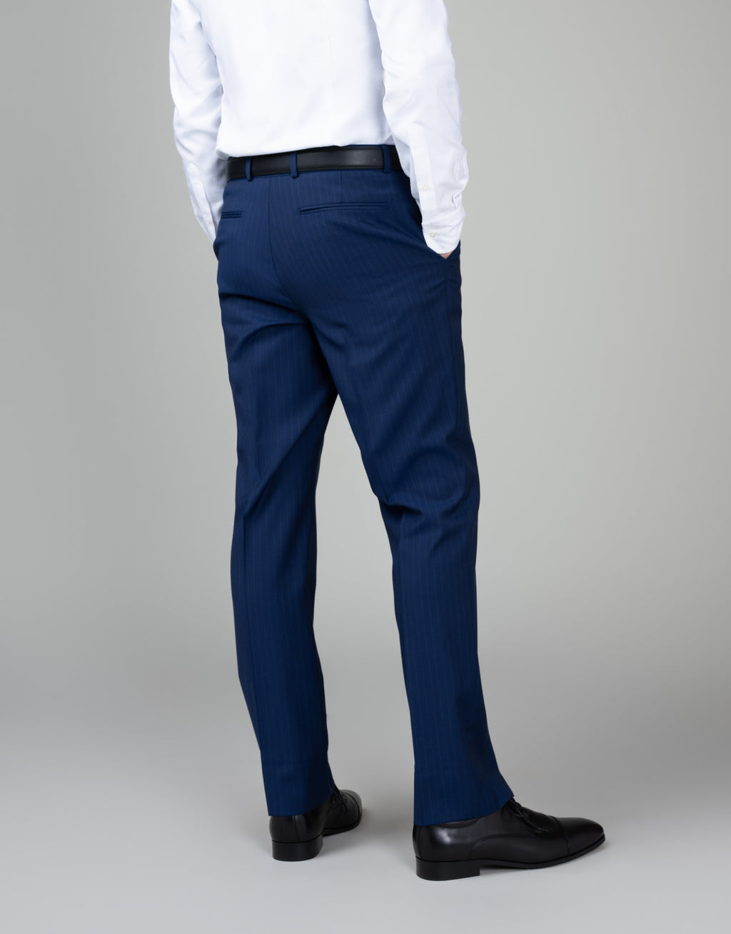 Lotus Blue Pinstripe Suit Trouser - back