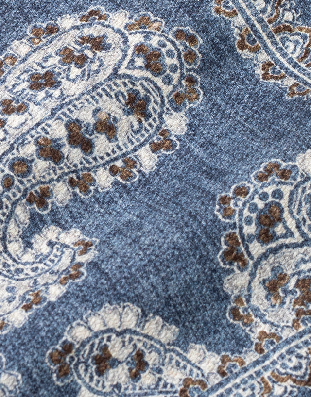 Blue & Brown Paisley Reversible Italian Pocket Square