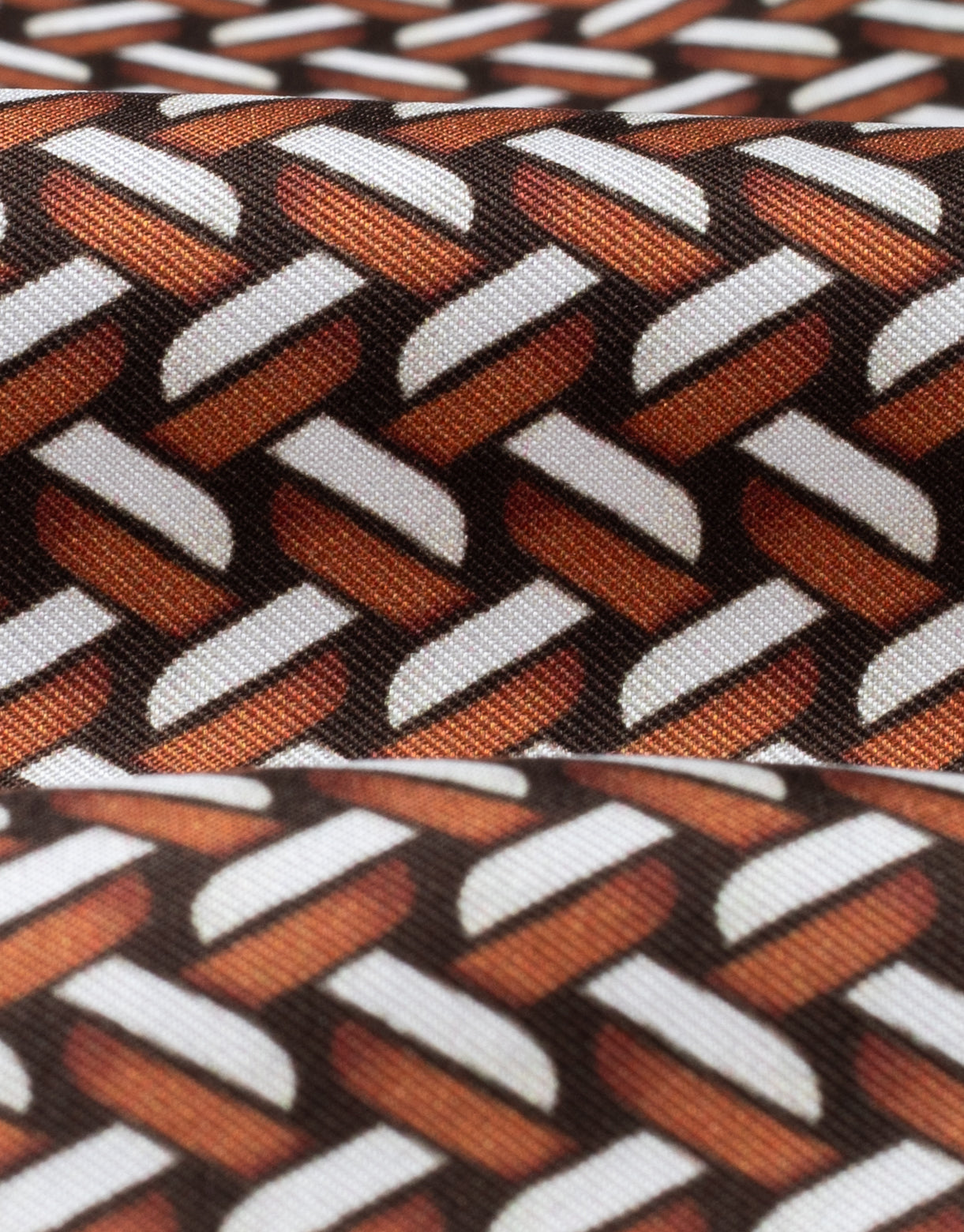 Red & White Weave Geo Italian Silk Pocket Square