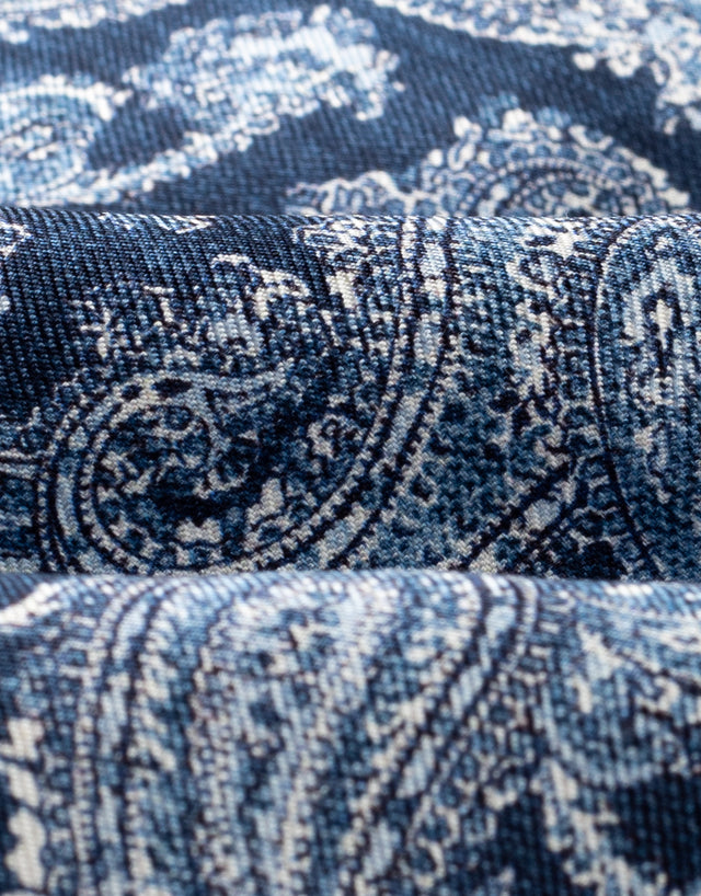 Blue Tonal Paisley Italian Silk Tie