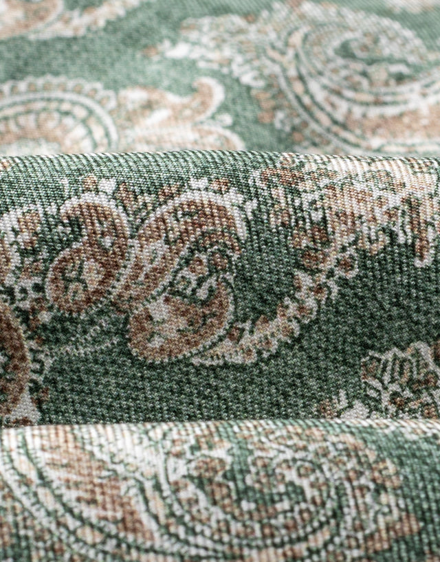 Sage Green & Beige Paisley Italian Silk Tie