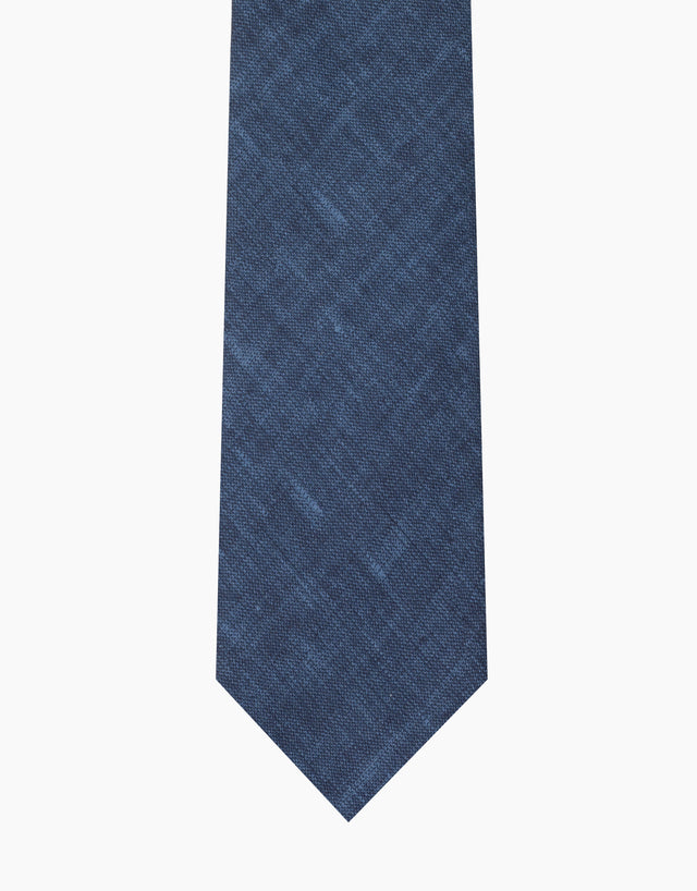 Marine Blue Textured Italian Silk Tie