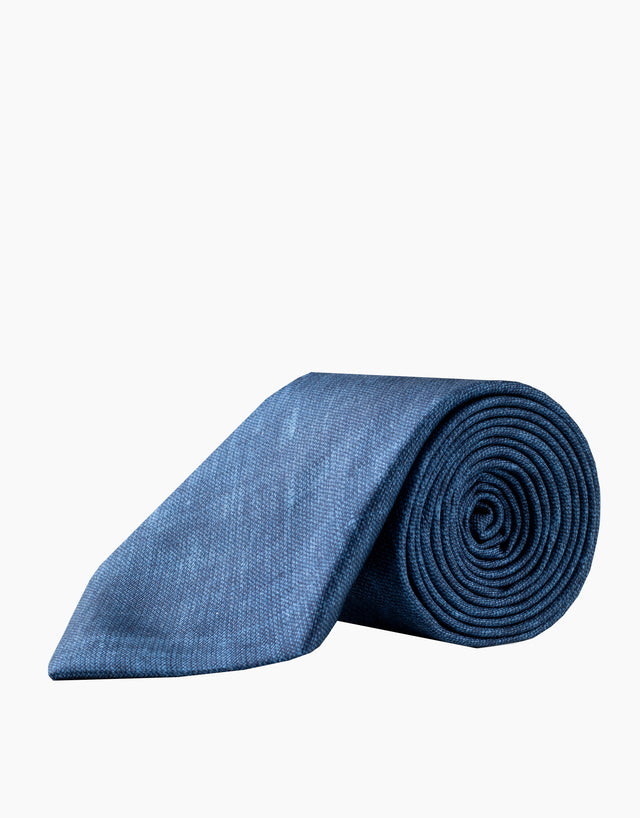 Marine Blue Textured Italian Silk Tie