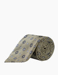Moss Green & Navy Geo Italian Silk Tie