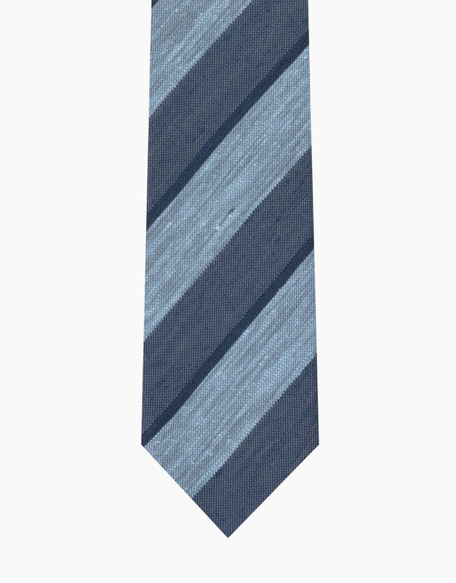 Blue & Sky Stripe Italian Silk Tie