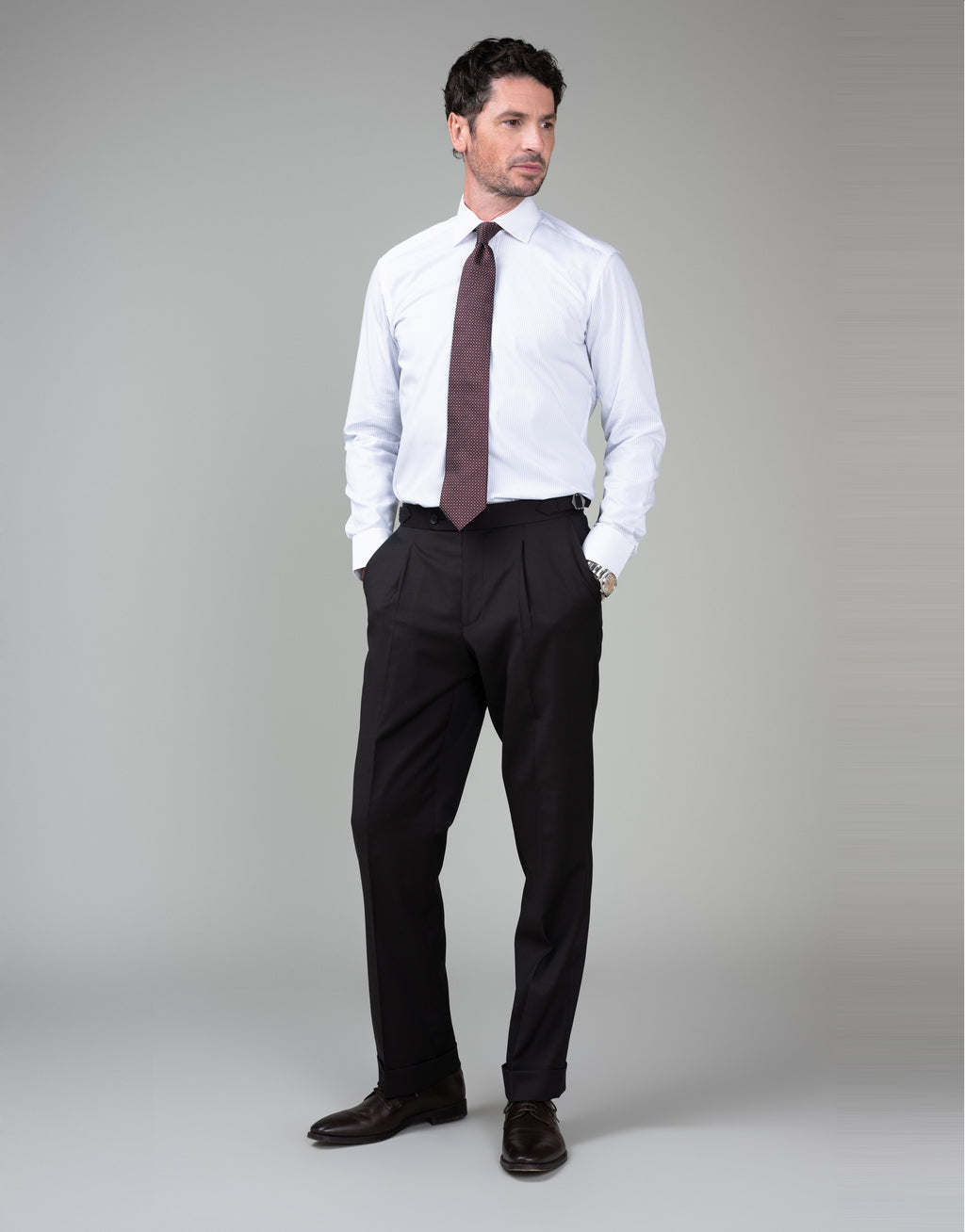 London Light grey stripe Shirt - full length