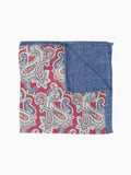 Blue & Red Paisley Reversible Italian Silk Pocket Square