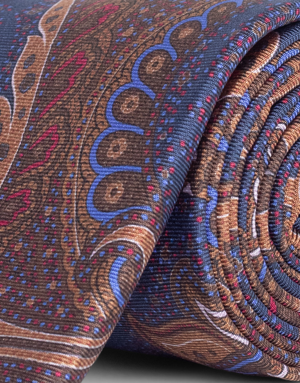 Rust Brown Large Paisley Italian Silk Tie