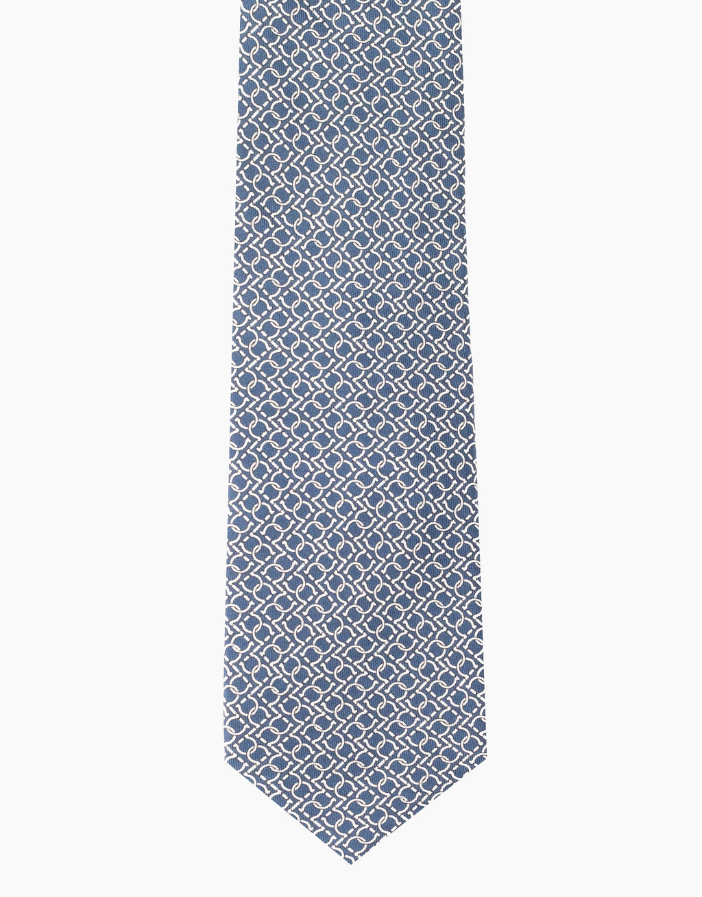 Navy & White Chain Italian Silk Tie