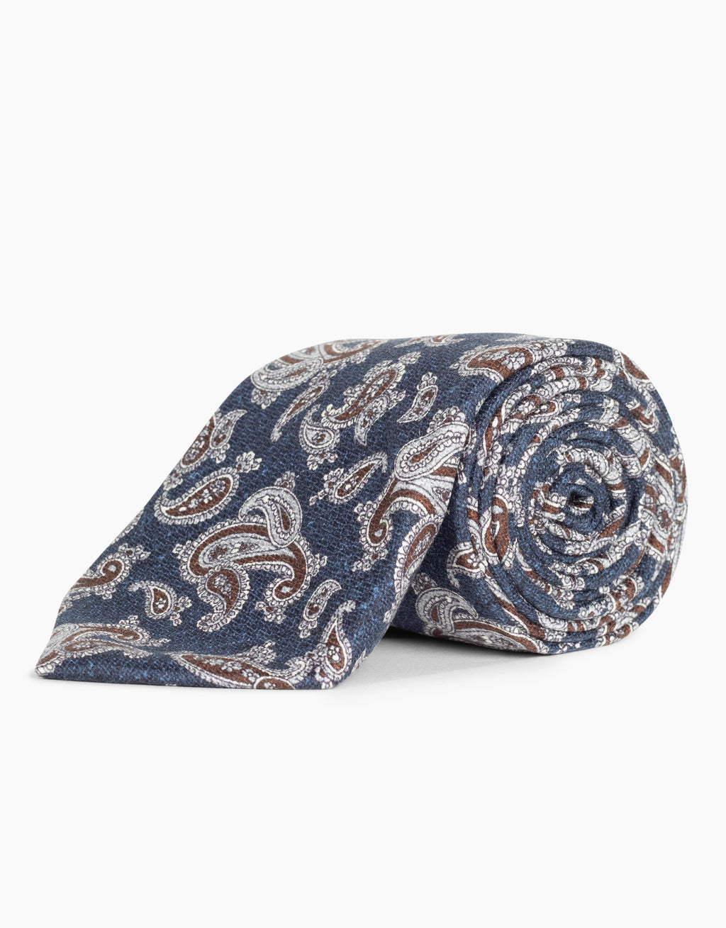 Blue & Brown Paisley Italian Silk Tie