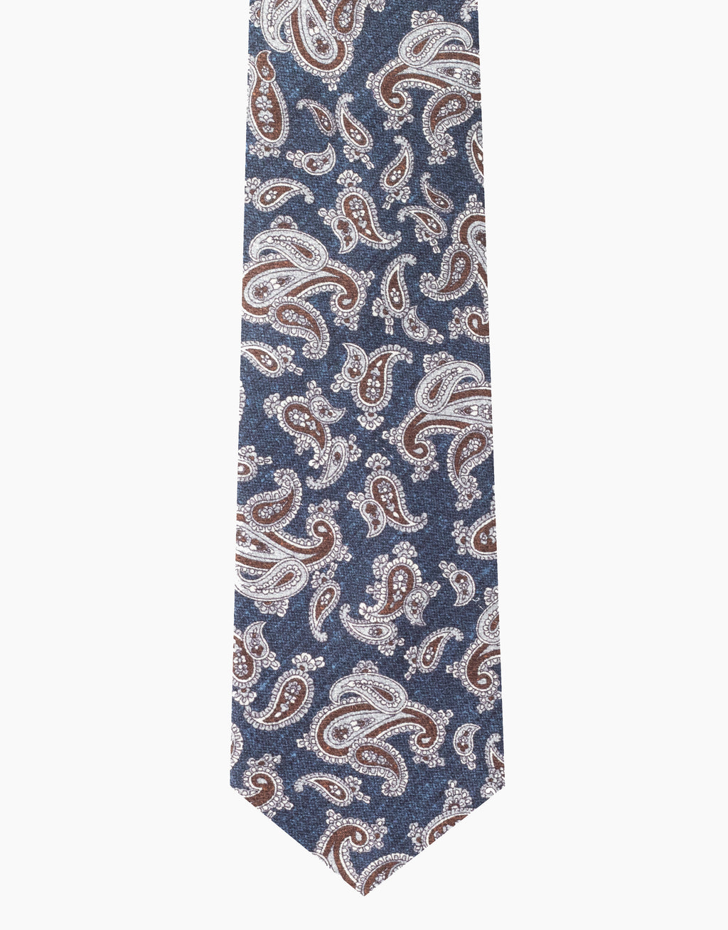 Blue & Brown Paisley Italian Silk Tie