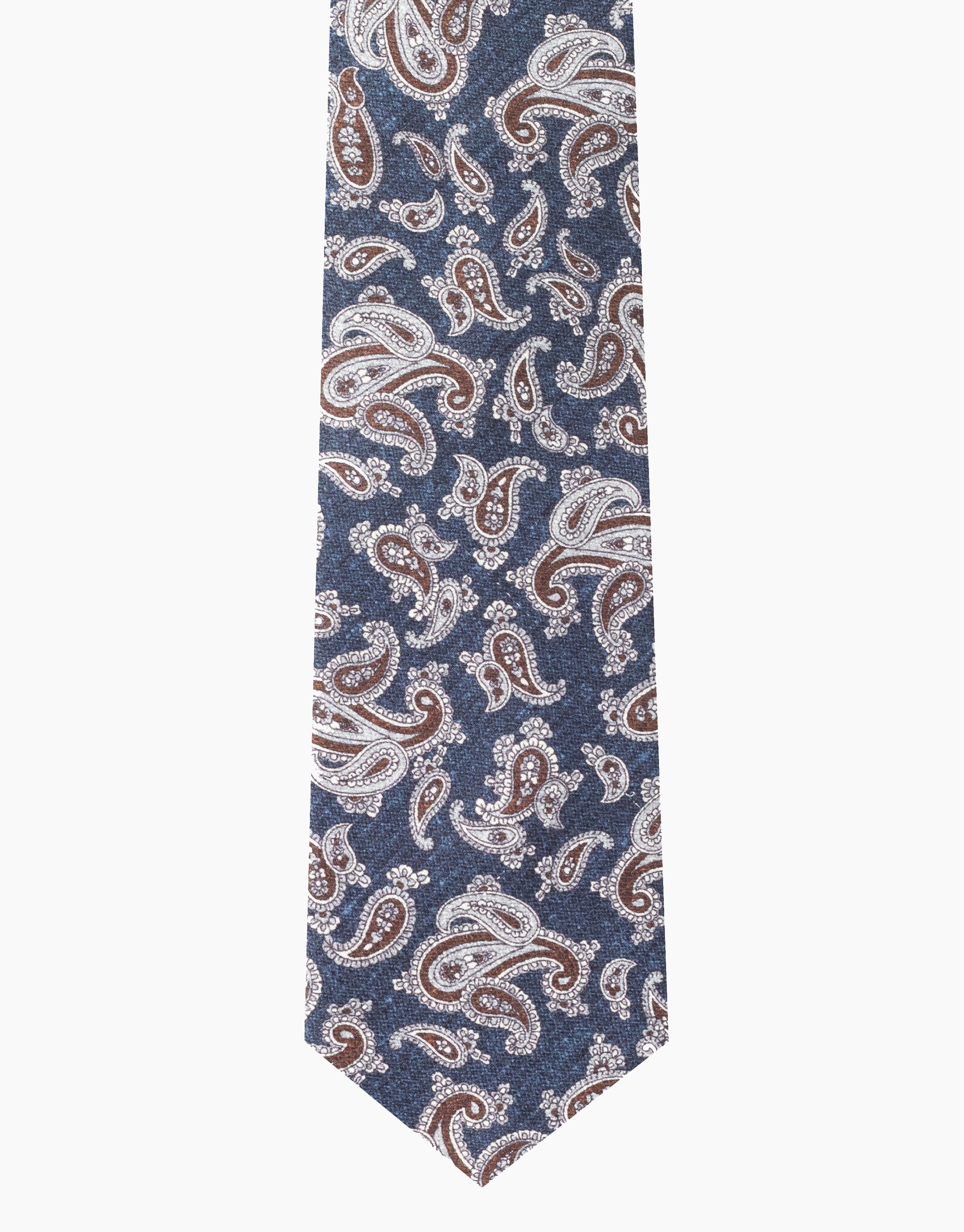 Blue & Brown Paisley Italian Silk Tie