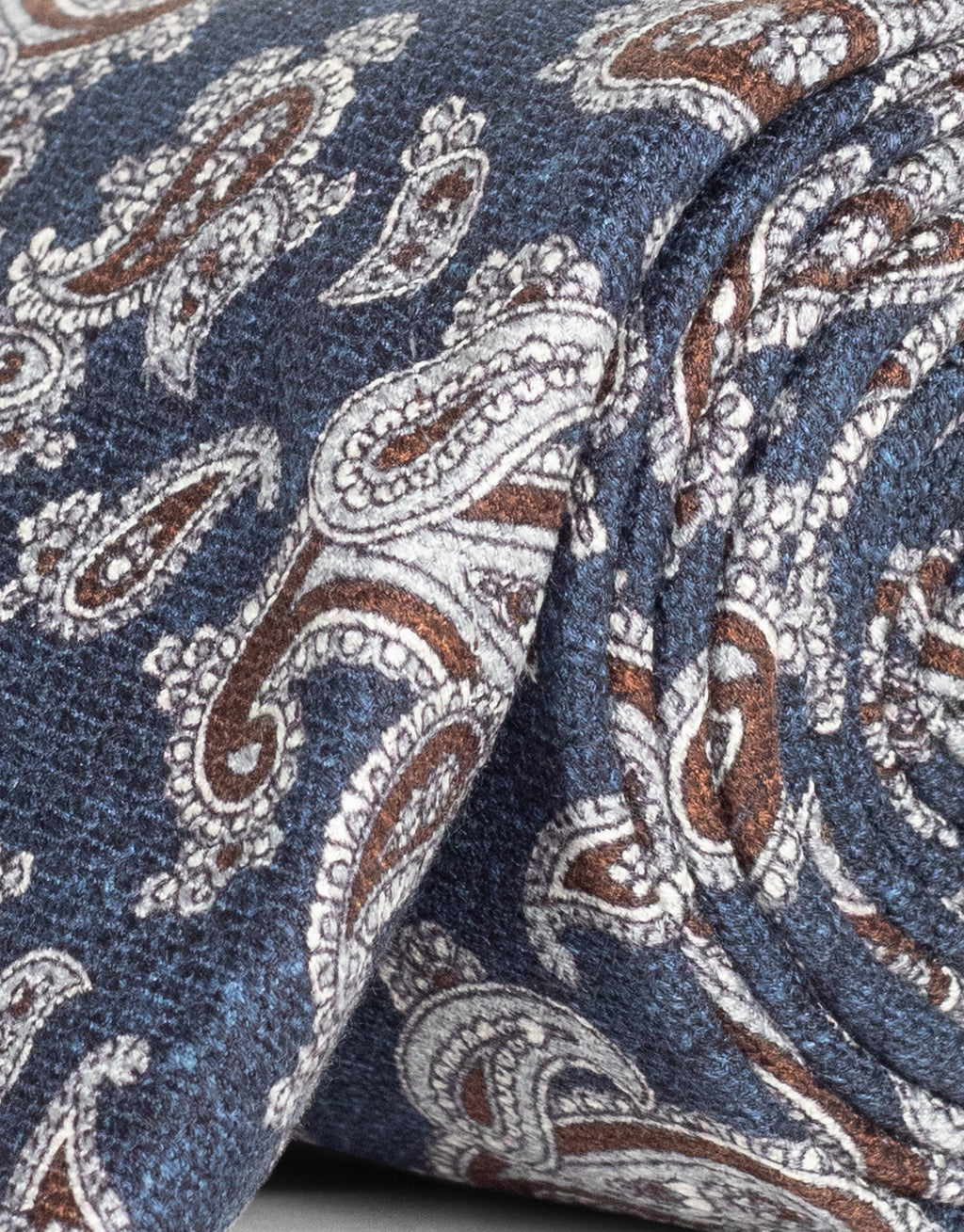 Blue & Brown Paisley Italian Silk Tie
