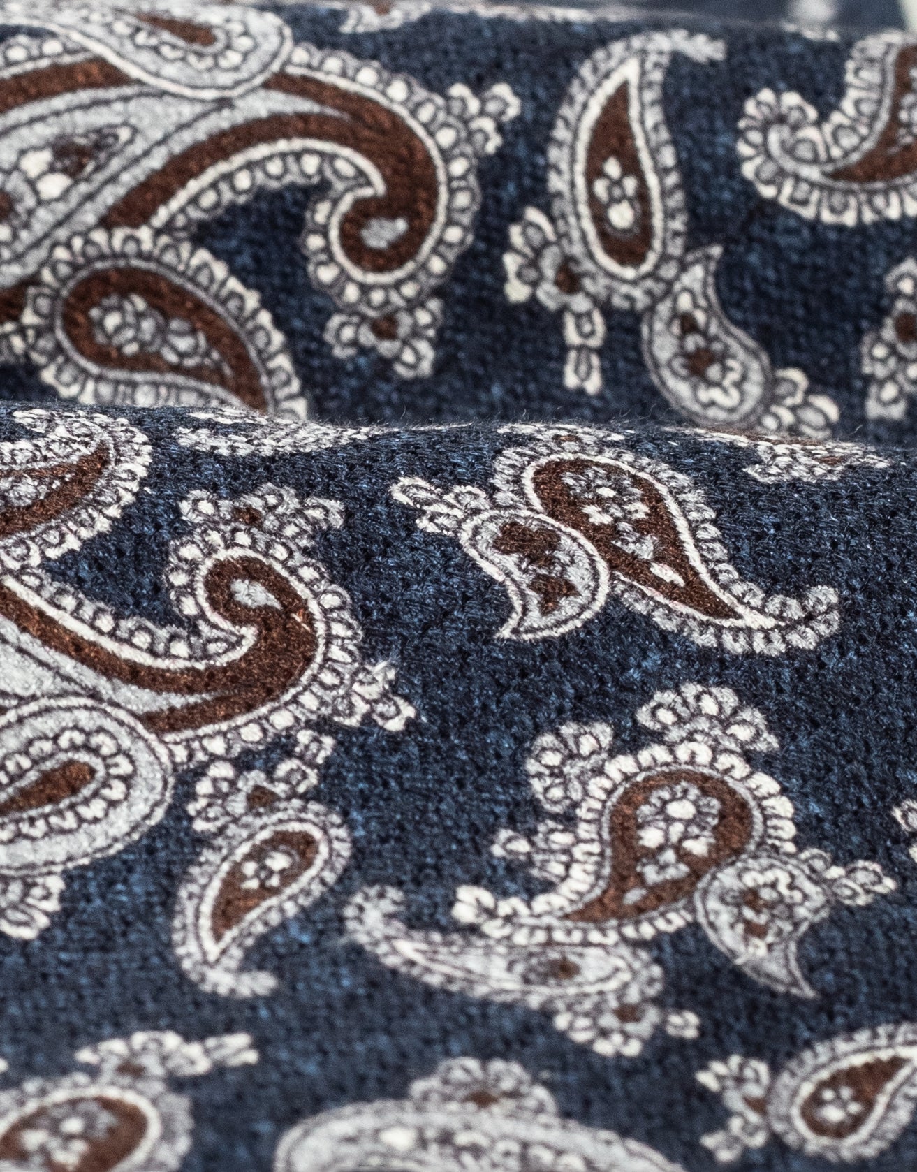 Blue & Brown Paisley Italian Silk Tie