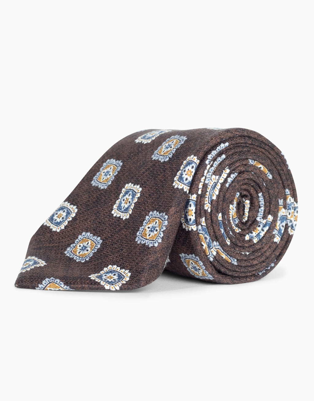 Rust & Blue Medallion Italian Silk Tie