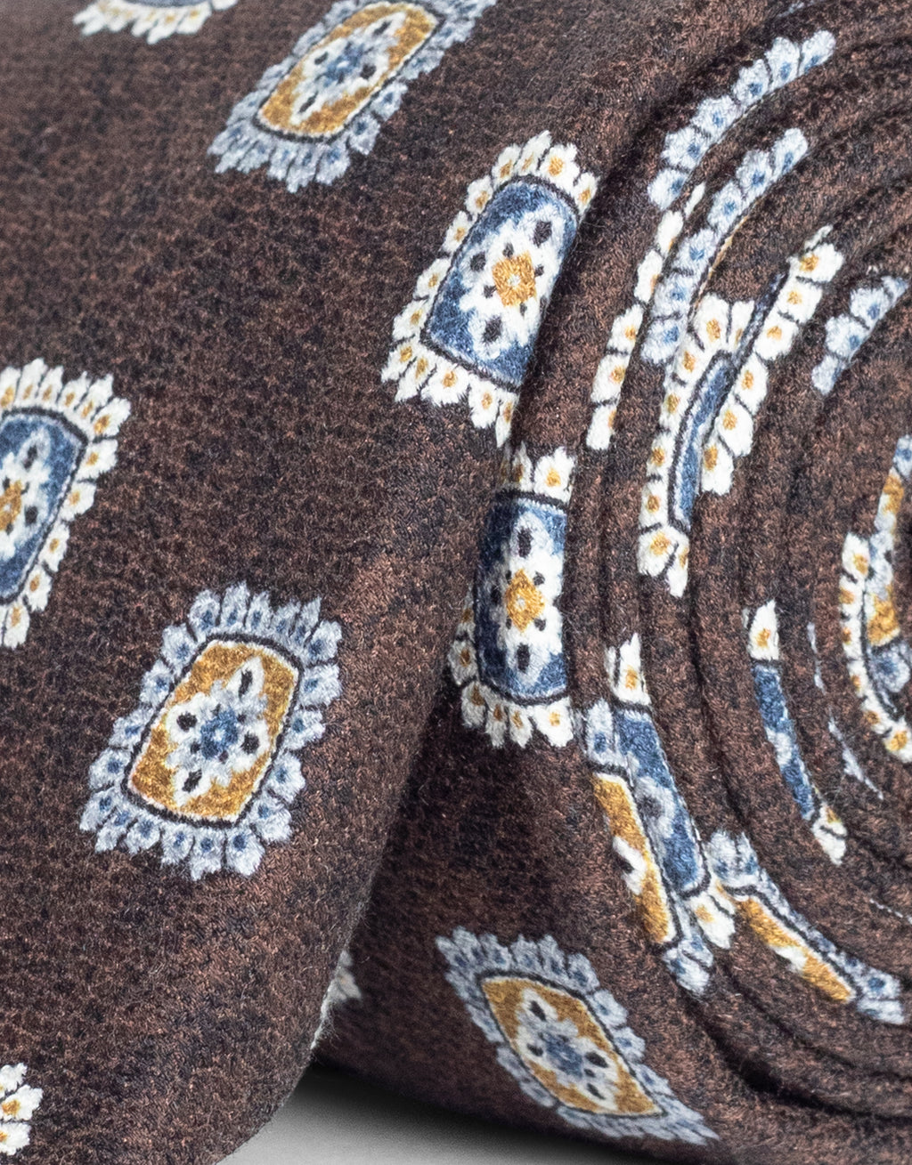 Rust & Blue Medallion Italian Silk Tie