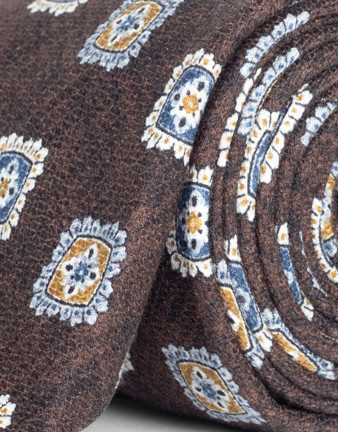 Rust & Blue Medallion Italian Silk Tie