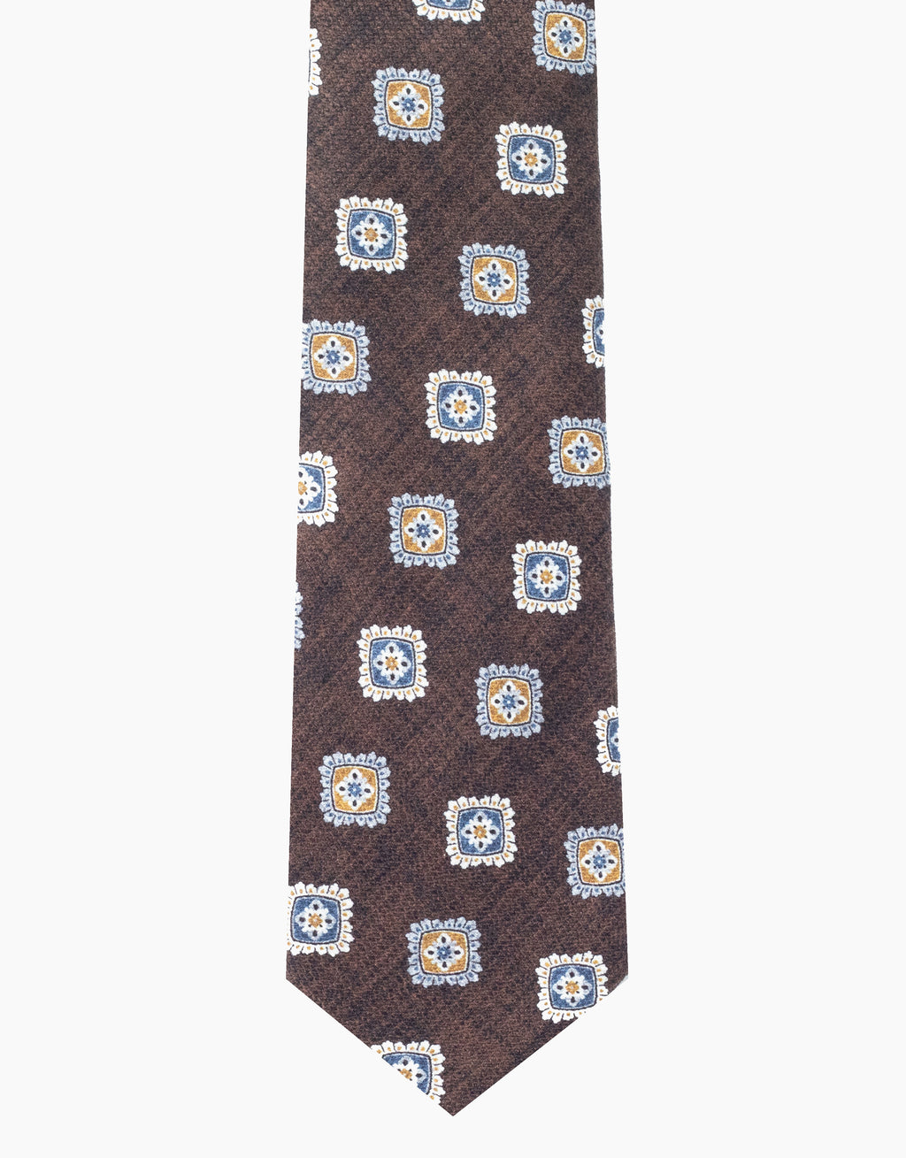 Rust & Blue Medallion Italian Silk Tie