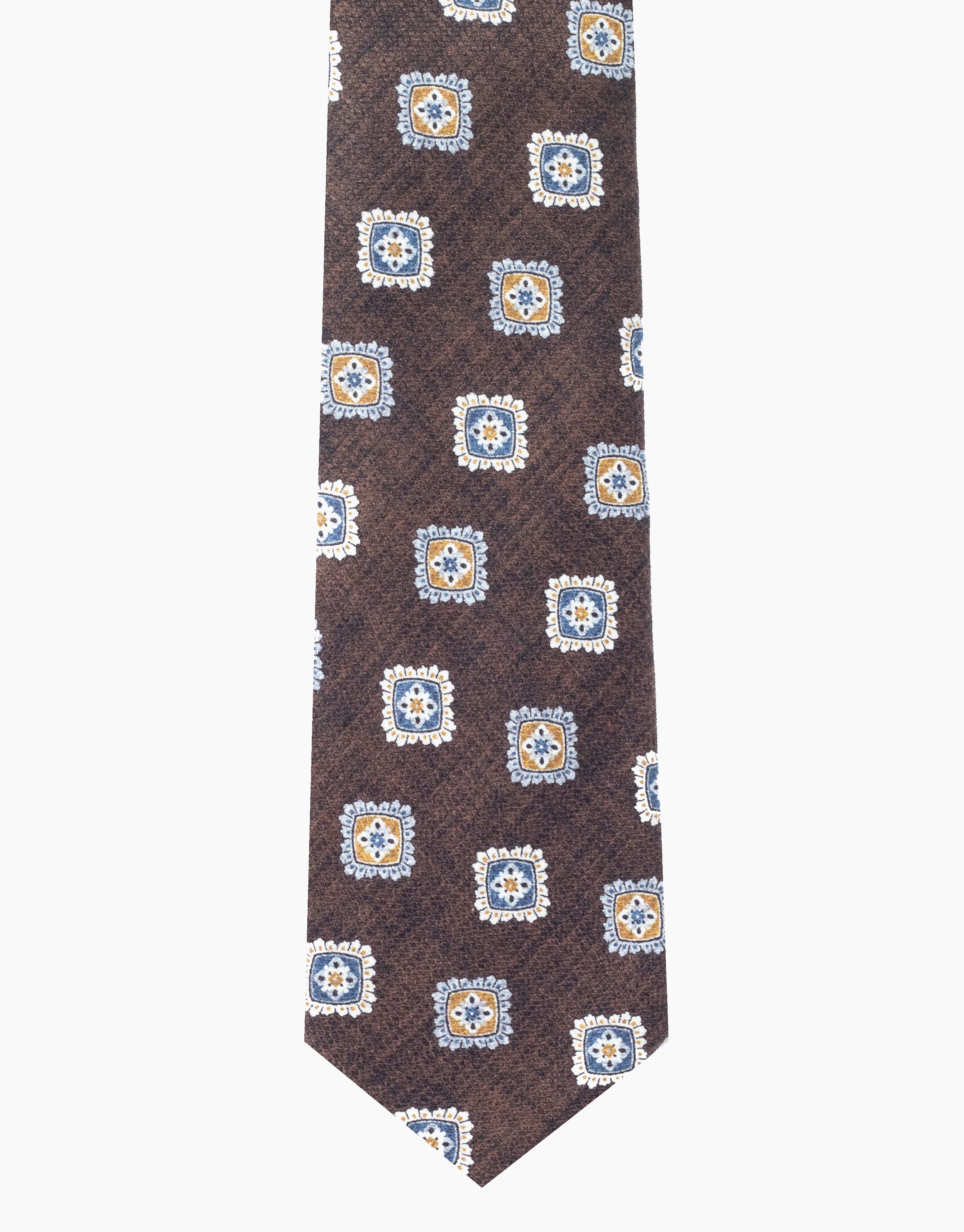 Rust & Blue Medallion Italian Silk Tie