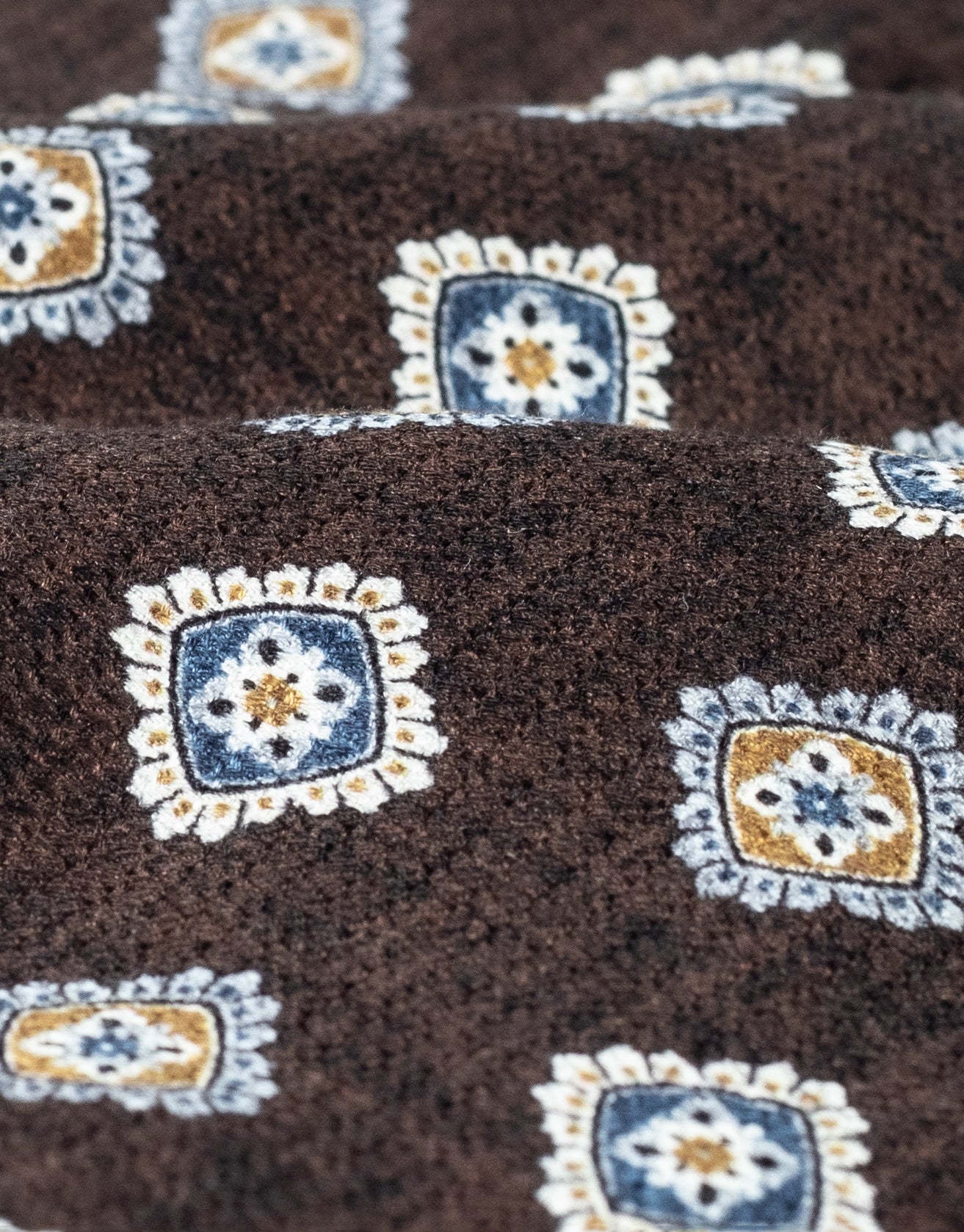 Rust & Blue Medallion Italian Silk Tie