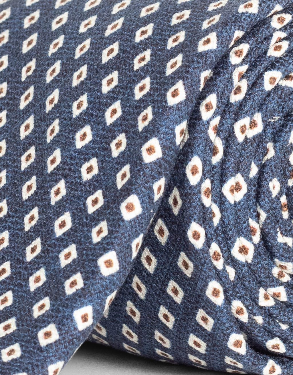 Blue & Cream Tile Italian Silk Tie