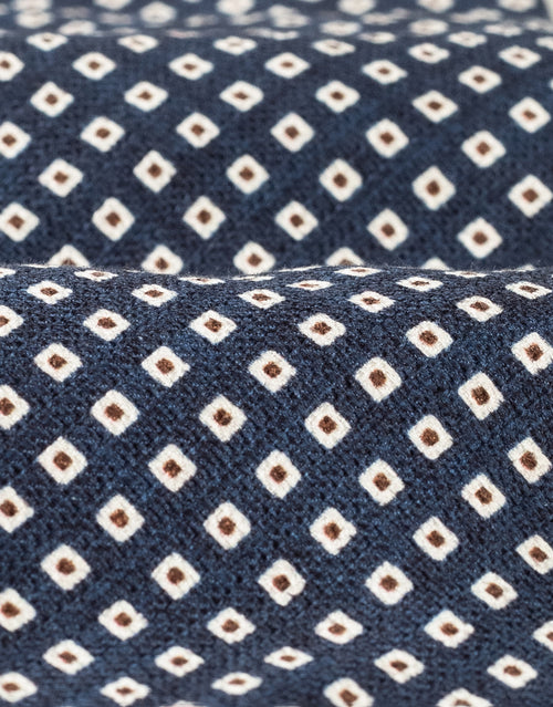 Blue & Cream Tile Italian Silk Tie