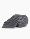 Navy Geometric Twill Italian Silk Tie