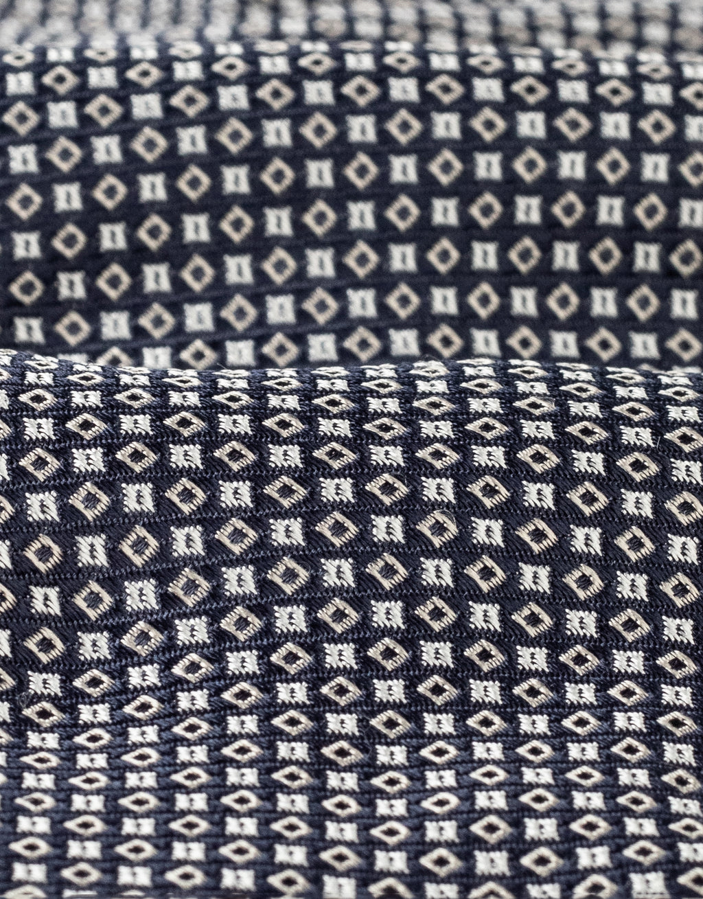 Navy Geometric Twill Italian Silk Tie