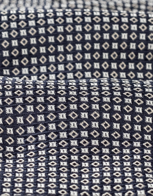 Navy Geometric Twill Italian Silk Tie