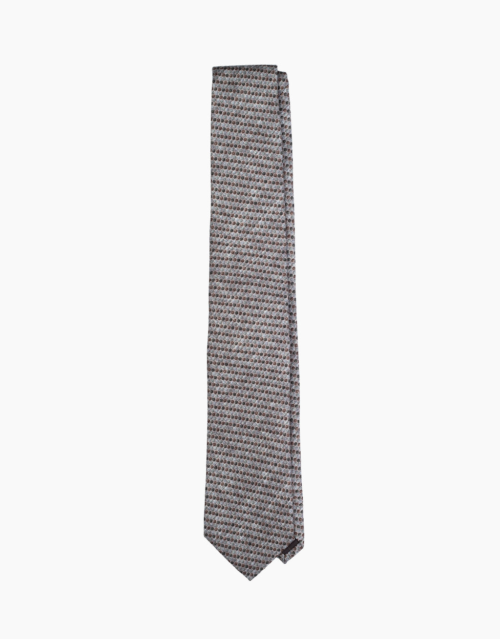 Brown Honeycomb Italian Silk Tie - flat lay
