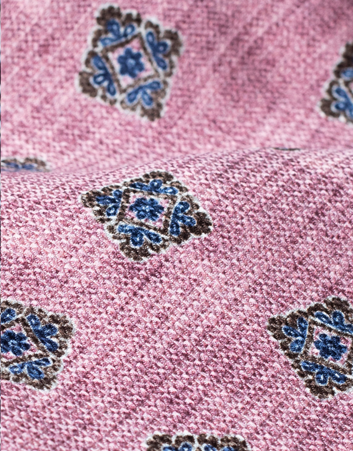 Dusty Rose Foulard Italian Silk Tie - fabric close-up