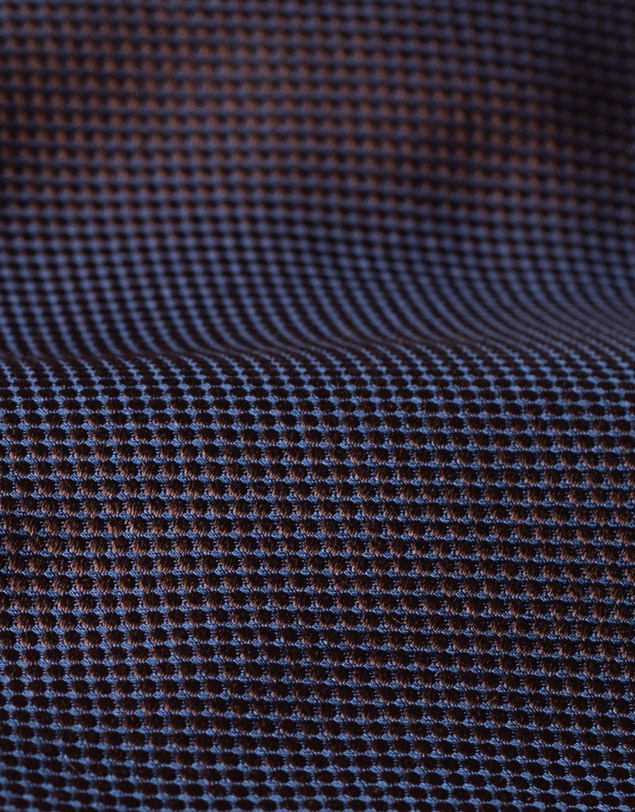 Chocolate Jacquard Italian Silk Tie - fabric close-up