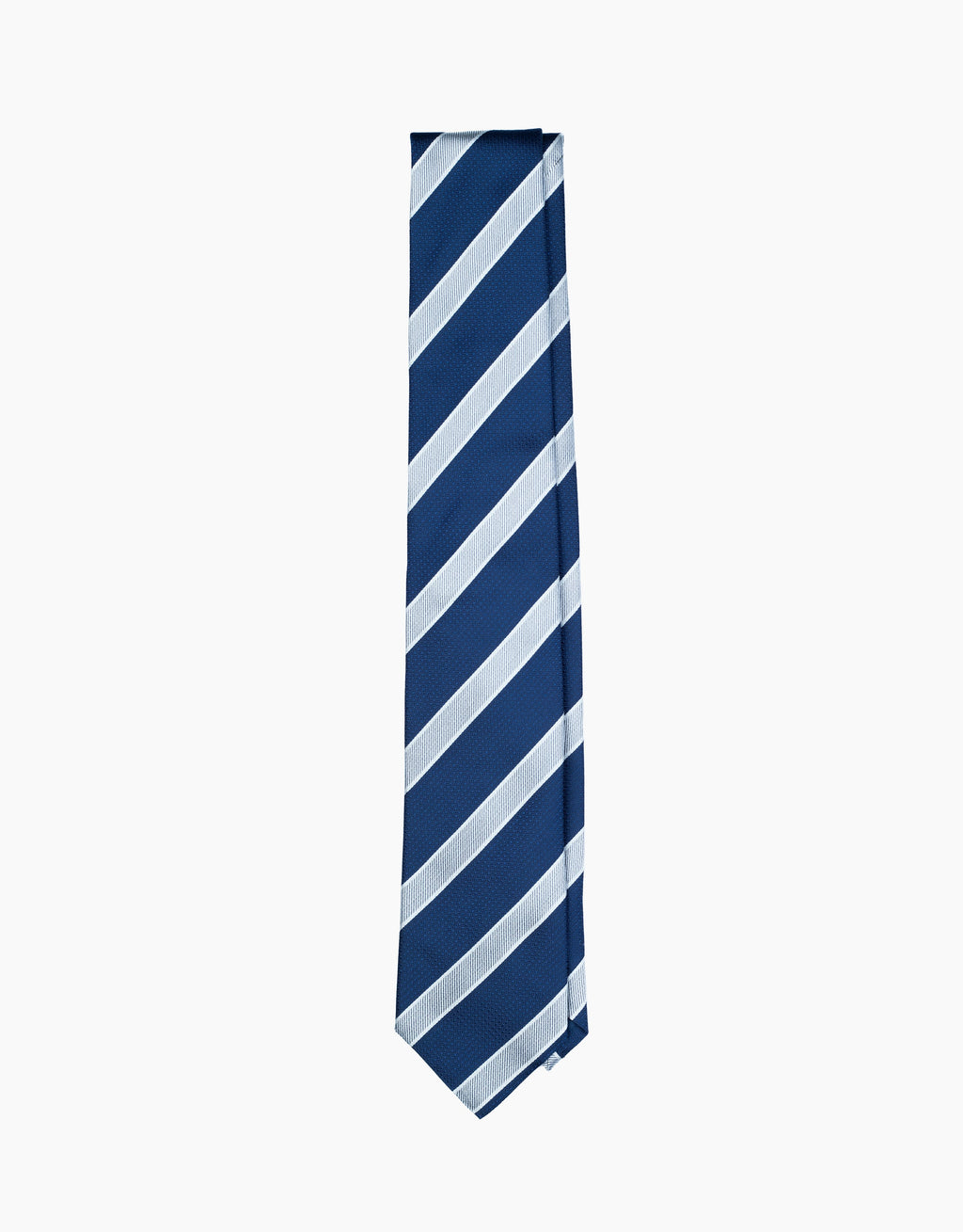 Blue Stripe Jacquard Italian Silk Tie - flat lay