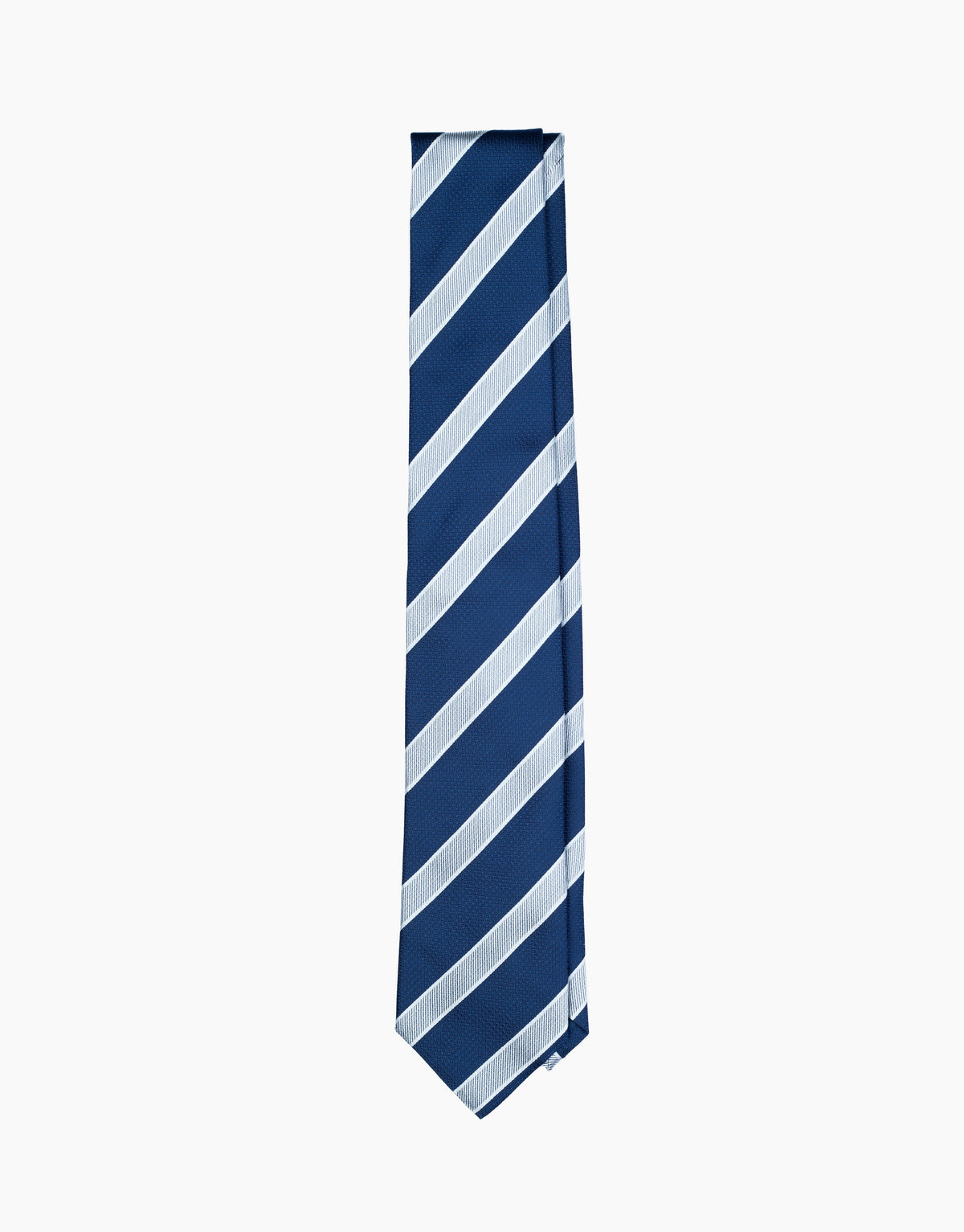 Blue Stripe Jacquard Italian Silk Tie - flat lay